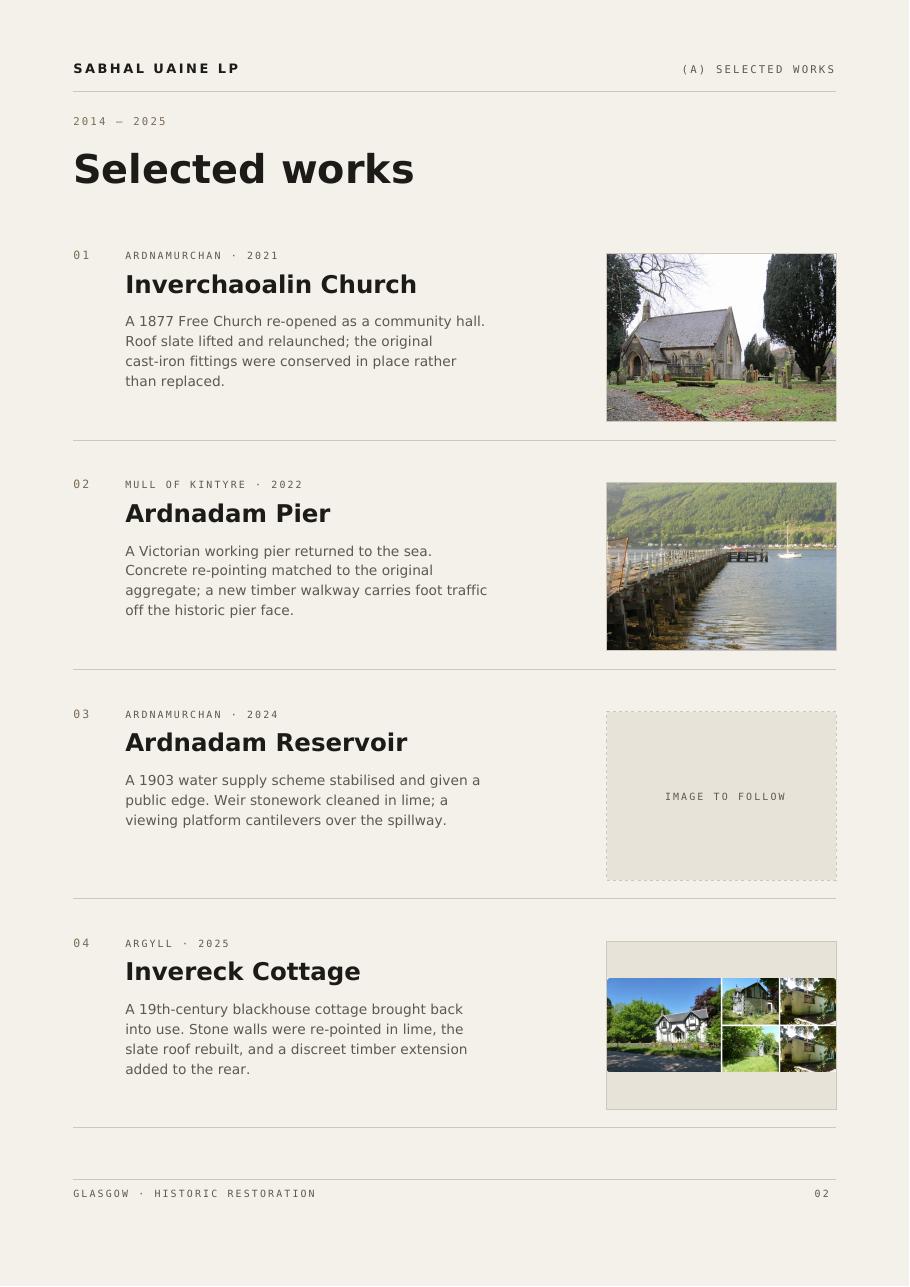 Sabhal Uaine brochure, page 2